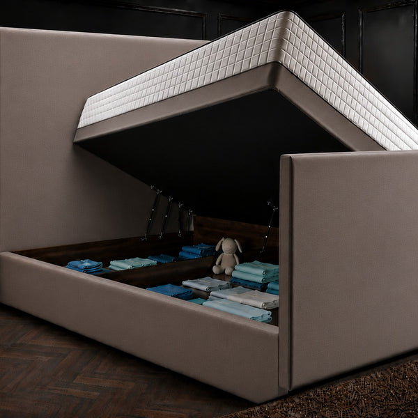 Divan Ottoman: Left Side Solid Storage