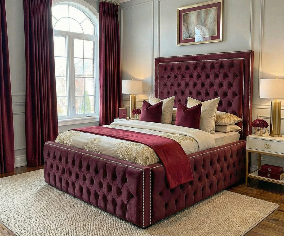 Impress Border Upholstered Bed - Sognare Beds