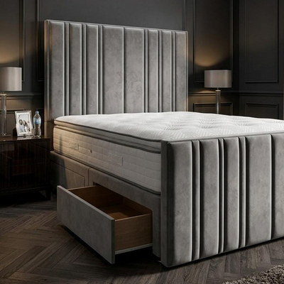 Milano Divan Base: 2 Draw Right Side Draw Storage
