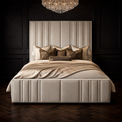Milano Luxury Bed Frame - Flat Black Baseboards - None Storage