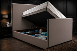 Divan Ottoman: Left Side Solid Storage
